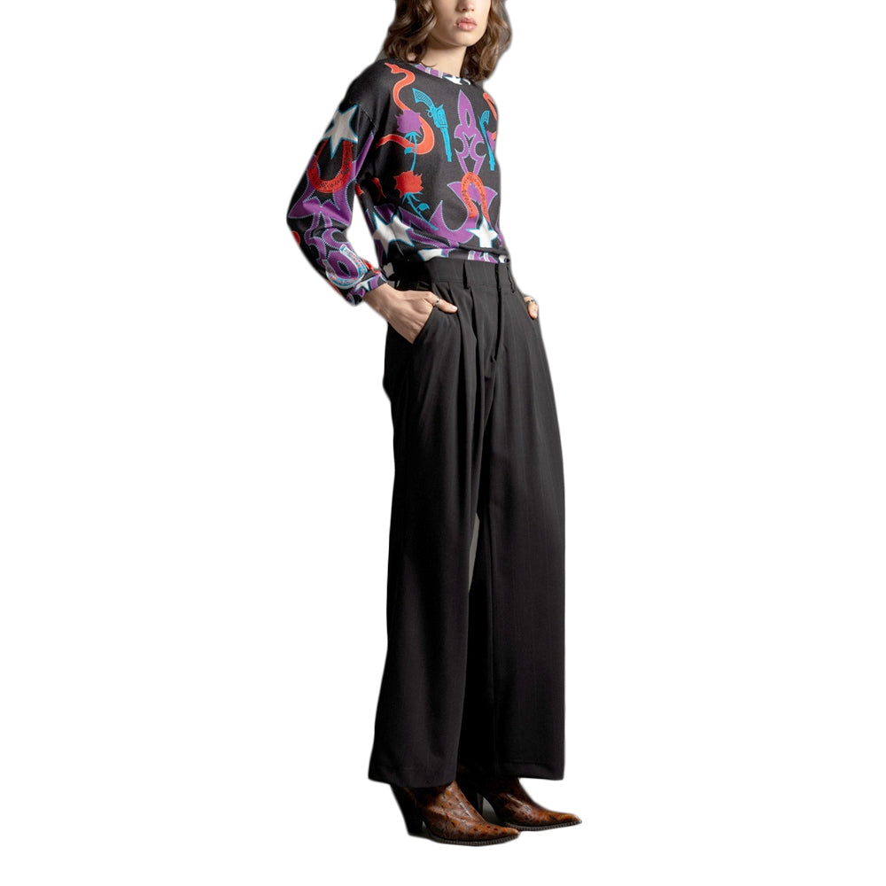 CHARCOAL WOMEN STRIPE PANTS PEACE N CHAOS