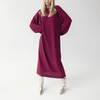 MARZINE BORDEAUX WOMEN KNIT DRESS CIEL CONCEPT