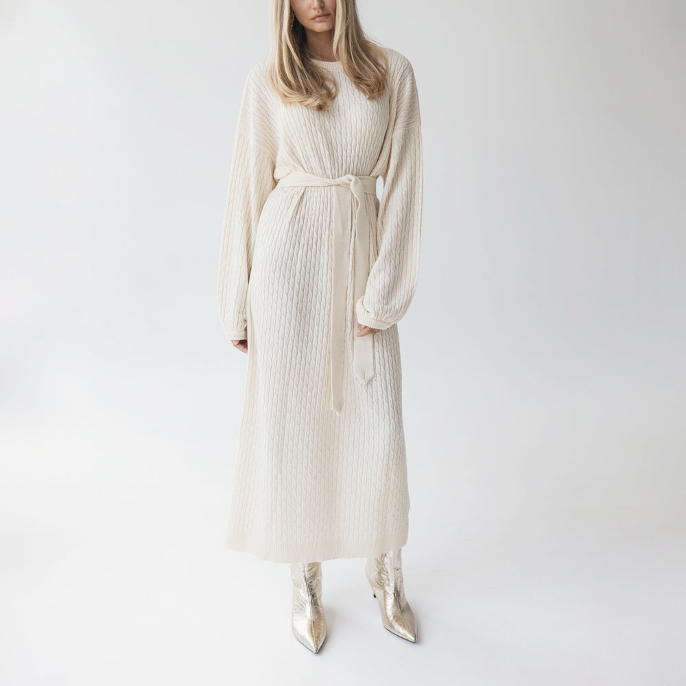 MARZINE ECRU WOMEN KNIT DRESS CIEL CONCEPT