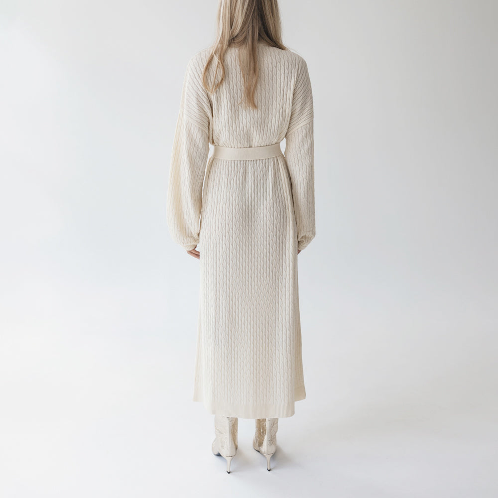 MARZINE ECRU WOMEN KNIT DRESS CIEL CONCEPT