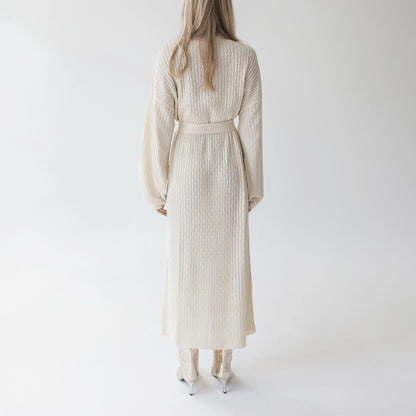 MARZINE ECRU WOMEN KNIT DRESS CIEL CONCEPT