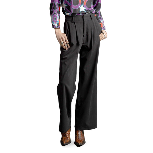 CHARCOAL WOMEN STRIPE PANTS PEACE N CHAOS