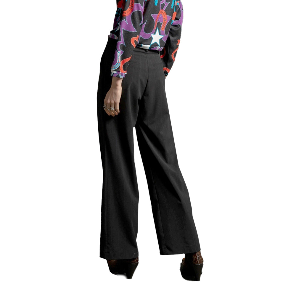 CHARCOAL WOMEN STRIPE PANTS PEACE N CHAOS