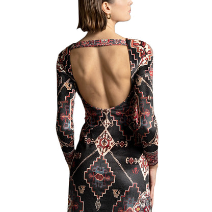 MOCHE WOMEN  LONG MIDI DRESS-VELVET PEACE N CHAOS